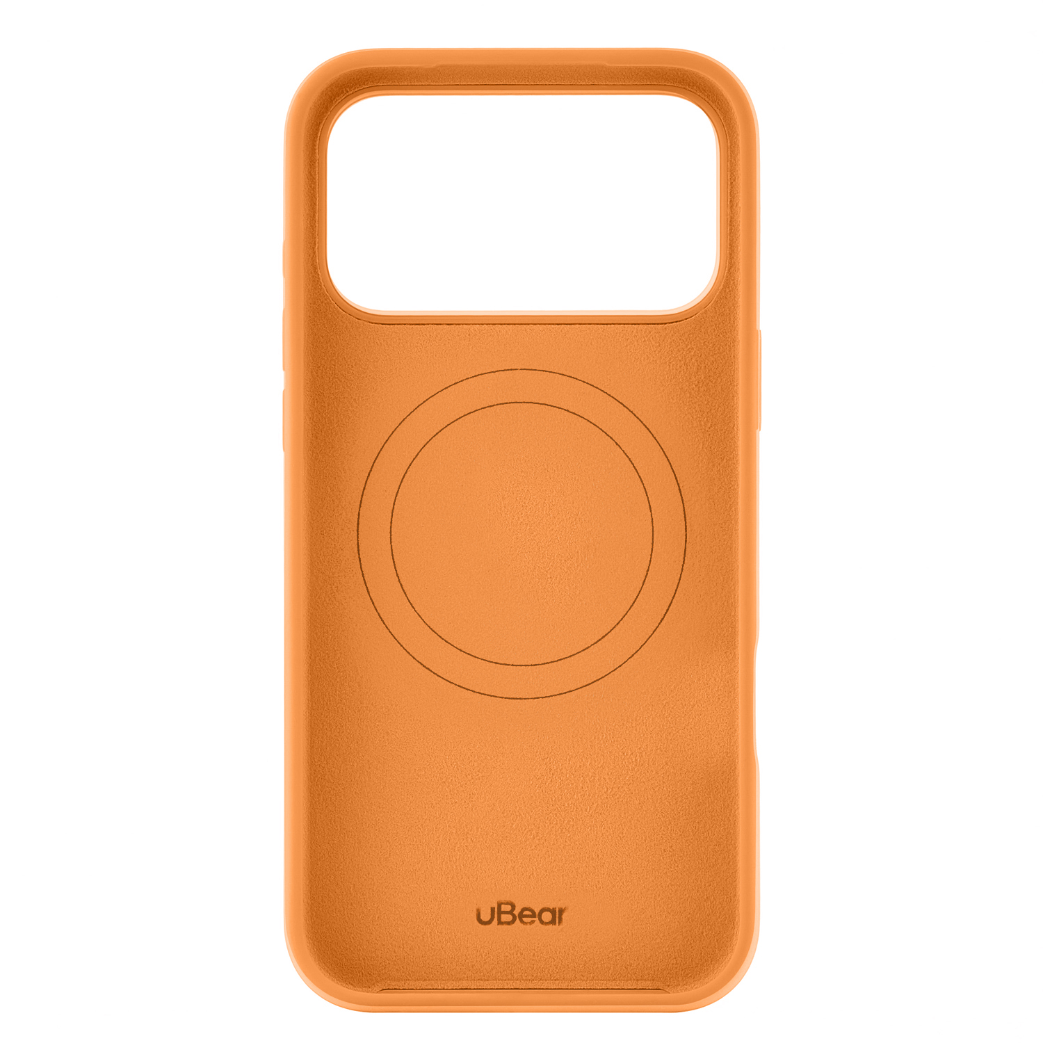 На фото изображено Чехол защитный uBear Touch Mag Case для iPhone 17 Pro Max, MagSafe, оранжевый