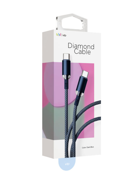 Кабель VLP Diamond Cable USB-C/USB-C, 1.2м, темно-синий Кабель VLP Diamond Cable USB-C/USB-C, 1.2м, темно-синий