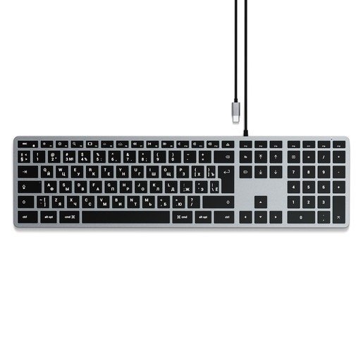 Клавиатура Satechi Slim W3 USB-C Wired Keyboard-RU, серый космос Клавиатура Satechi Slim W3 USB-C Wired Keyboard-RU, серый космос