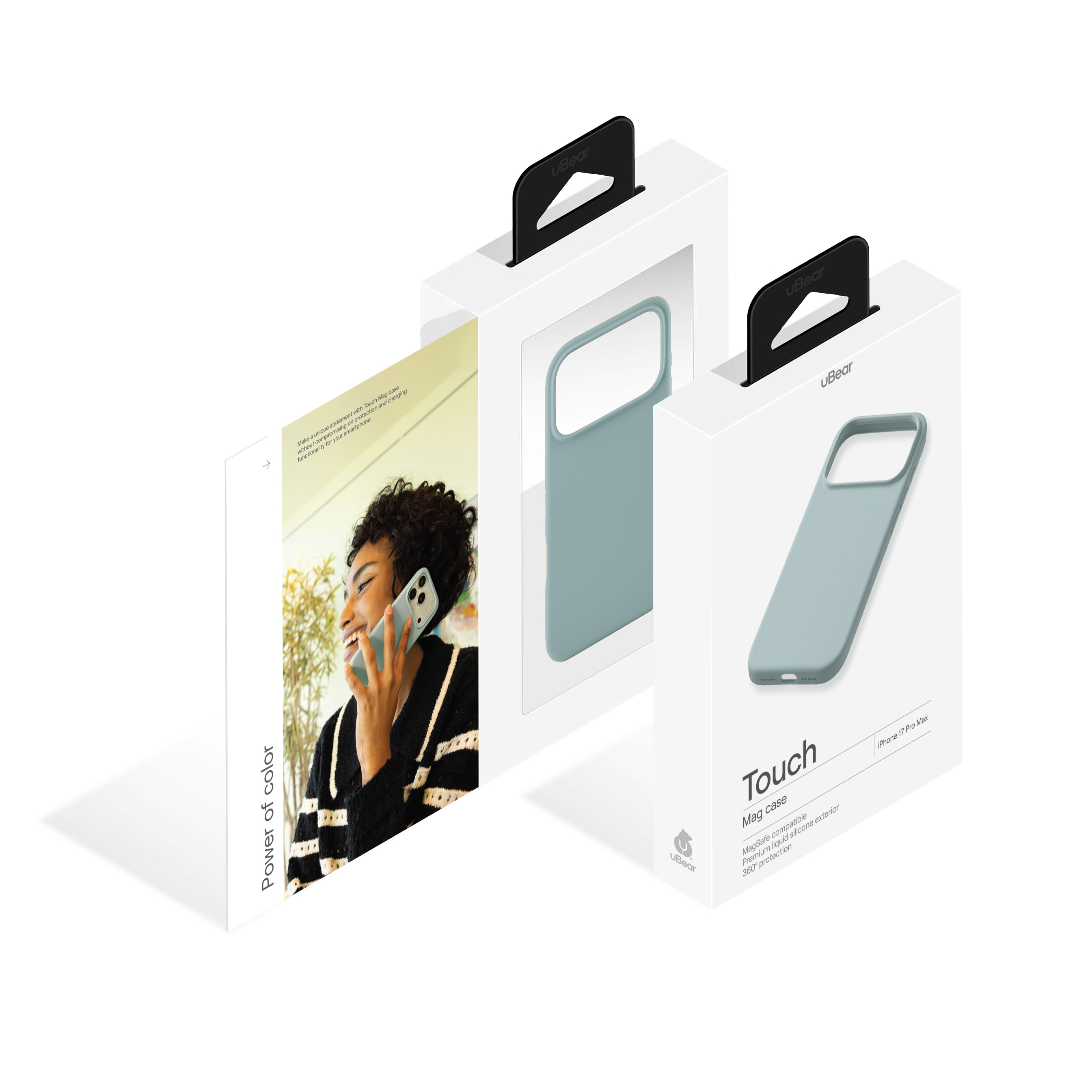 На фото изображено Чехол защитный uBear Touch Mag Case для iPhone 17 Pro Max, MagSafe, холодная мята