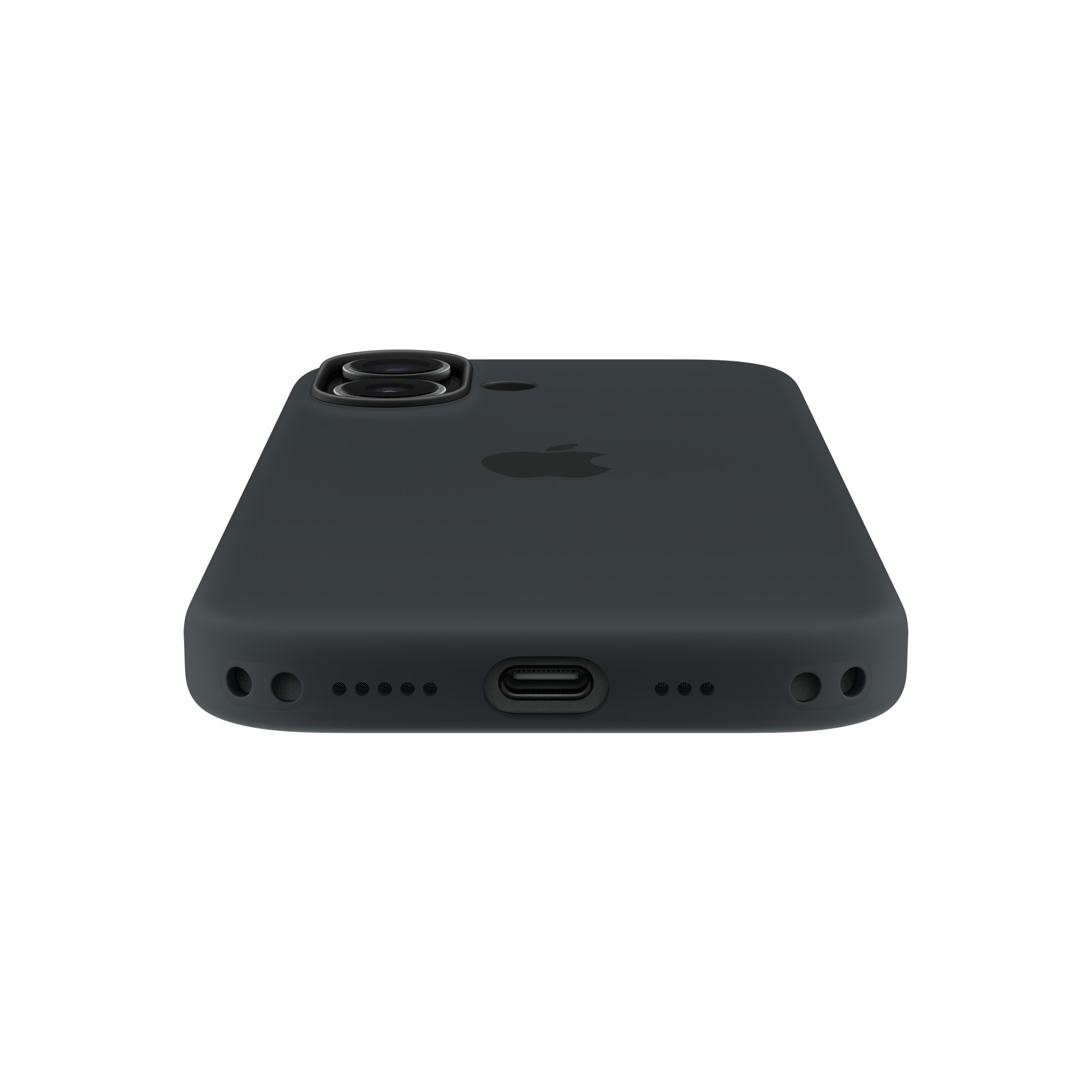 На фото изображено Чехол защитный Apple Silicone Case with MagSafe для iPhone 17, чёрный