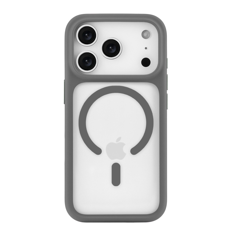 На фото изображено Чехол защитный uBear Shade Case для iPhone 17 Pro, MagSafe, серый 