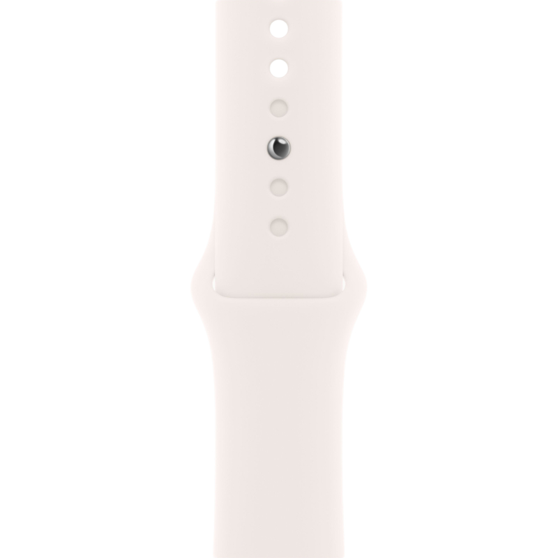 На фото изображено Apple Watch Series 11, 42 мм, корпус из алюминия цвета «Розовое золото», спортивный ремешок, размер M/L