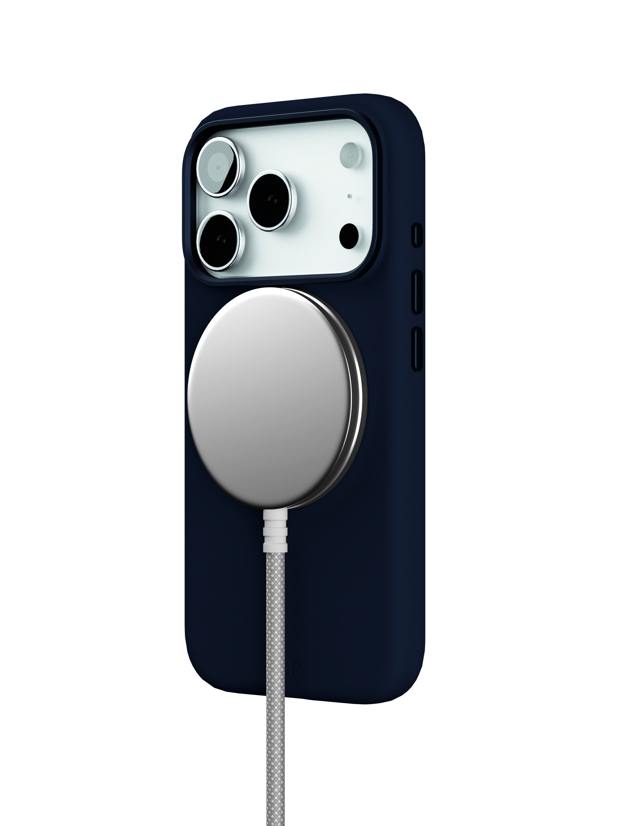 На фото изображено Чехол защитный VLP Aster Pro Case с MagSafe для iPhone 17 Pro Max, темно-синий