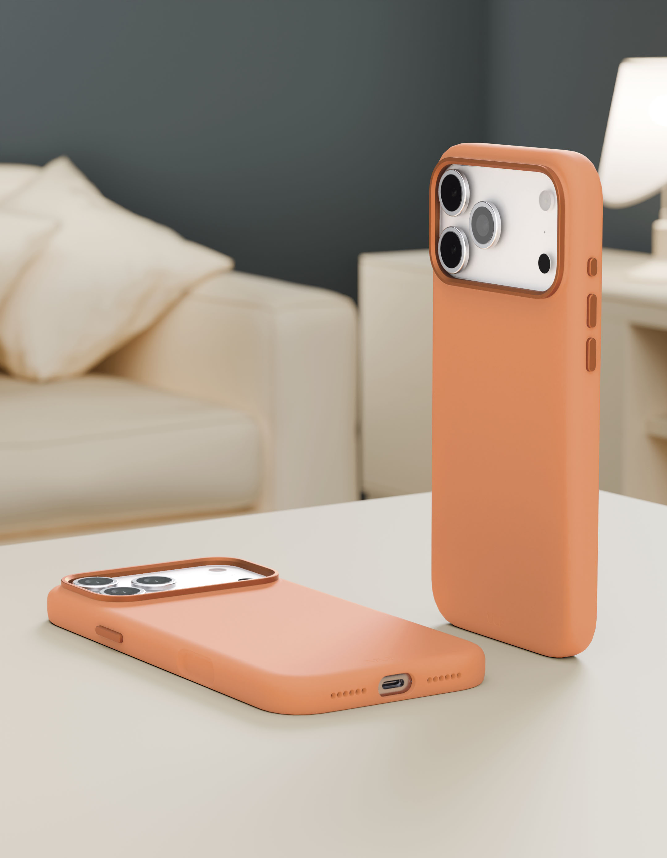 На фото изображено Чехол защитный VLP Aster Pro Case с MagSafe для iPhone 17 Pro Max, оранжевый