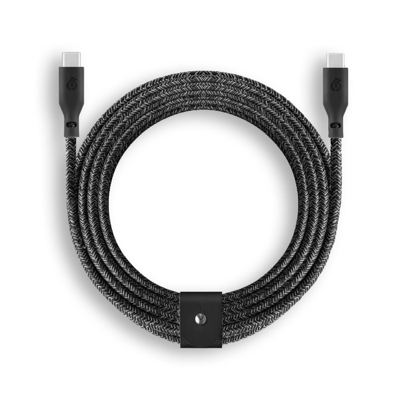 Зарядный кабель uBear Trend, USB-C/USB-С, 140 Вт, 2,4м, чёрный