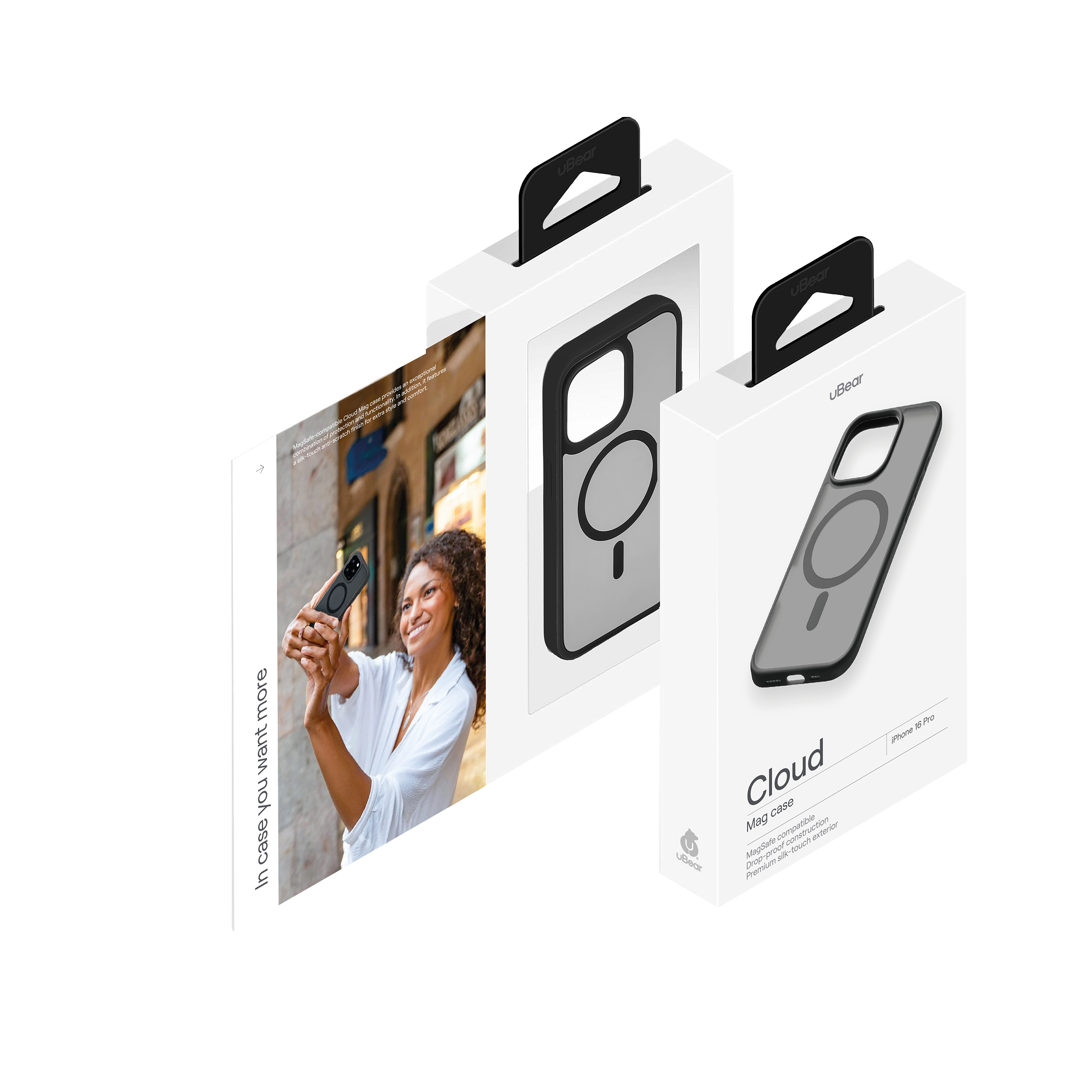 Чехол защитный uBear Cloud Mag Case для iPhone 16 Pro, черный