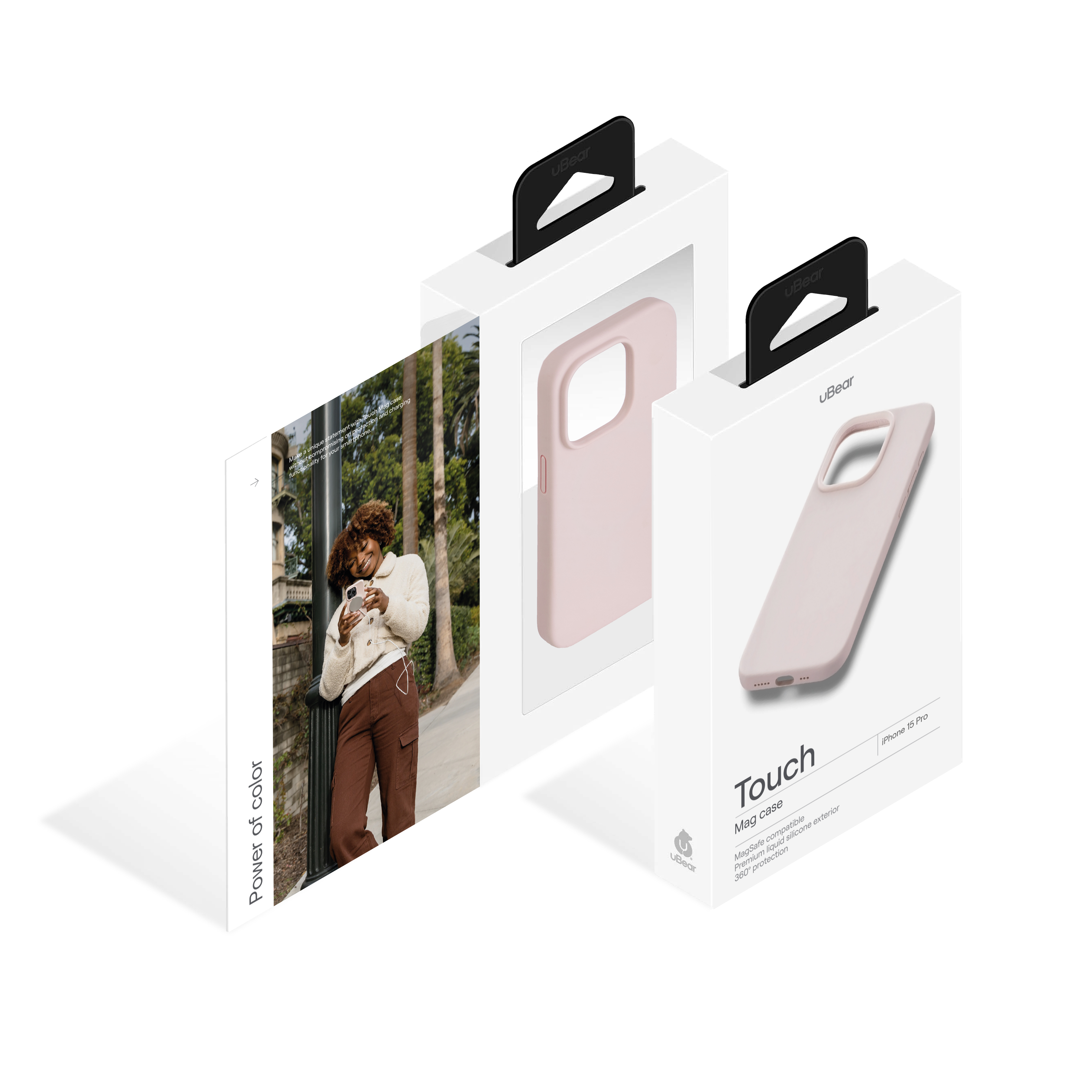 Чехол защитный uBear Touch Mag Case для iPhone 15 Pro, розовый