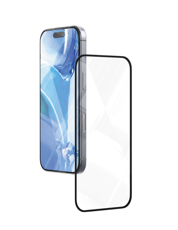 Стекло защитное 2,5D VLP D3O Glass для iPhone 16 Pro с черной рамкой