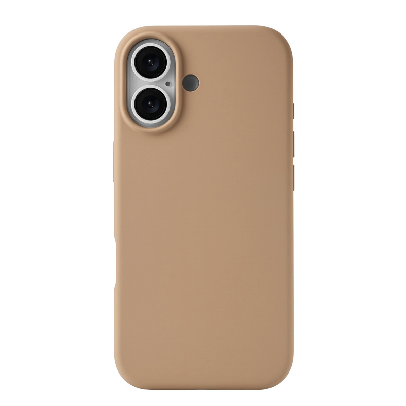 На фото изображено Чехол защитный uBear Touch Mag Case для iPhone 17 MagSafe, латте