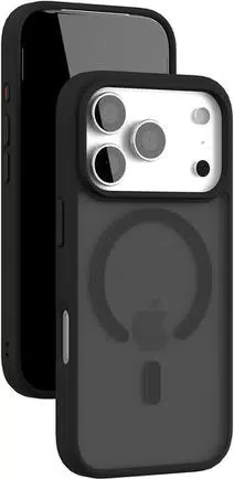 На фото изображено Чехол защитный VLP LITE Bloom Case с MagSafe для iPhone 17 Pro Max, черный