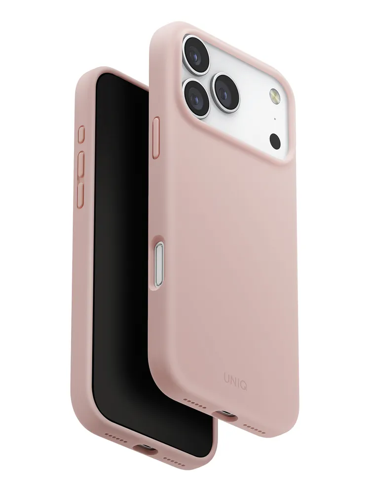 Фото Чехол Uniq Lino MagSafe для iPhone 17 Pro, розовый На фото изображено Чехол Uniq Lino MagSafe для iPhone 17 Pro, розовый