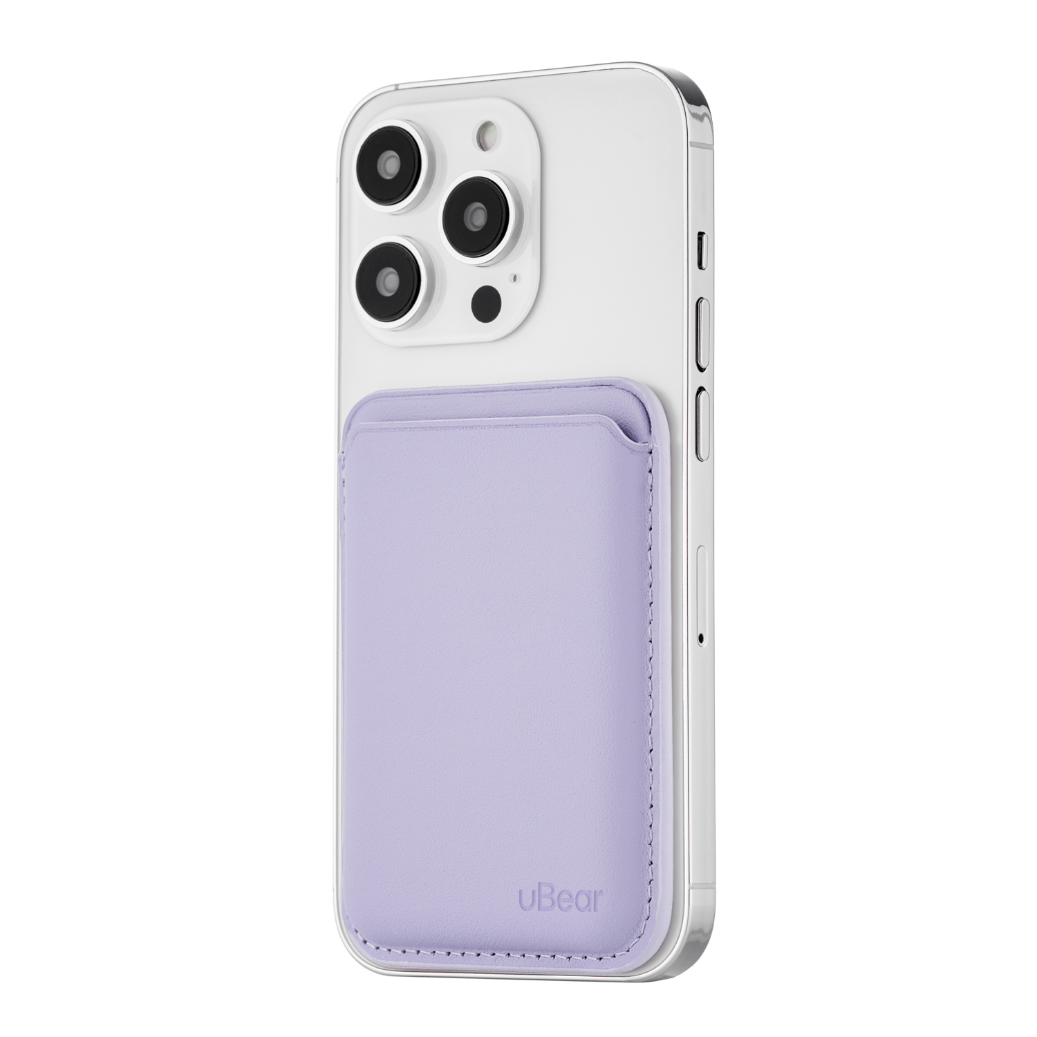 Магнитный кардхолдер uBear Leather Shell, фиолетовый