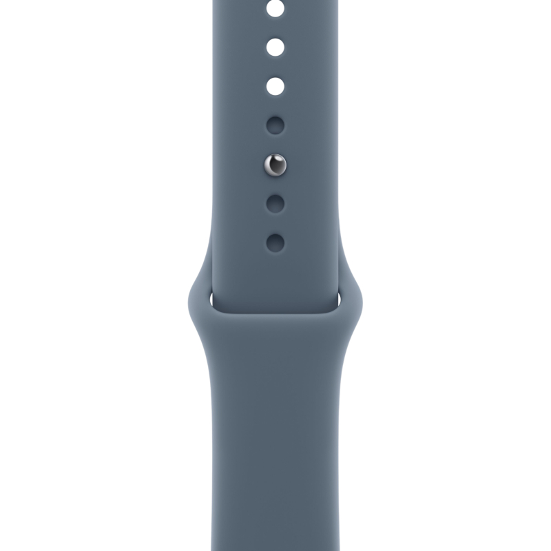 На фото изображено Apple Watch Series 11, 46 мм, корпус из алюминия цвета «Серый космос», спортивный ремешок, размер S/M