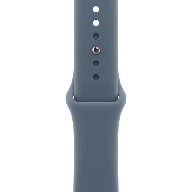 На фото изображено Apple Watch Series 11, 42 мм, корпус из алюминия цвета «Серый космос», спортивный ремешок, размер S/M