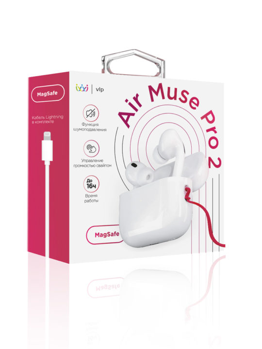 Наушники беспроводные с зарядным кейсом VLP Air Muse Pro 2, белые