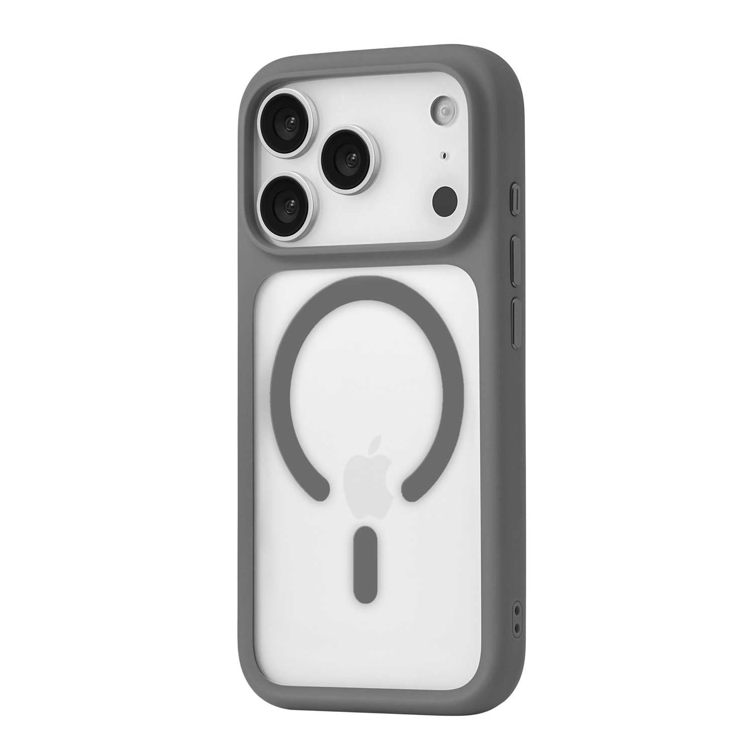 На фото изображено Чехол защитный uBear Shade Case для iPhone 17 Pro, MagSafe, серый 