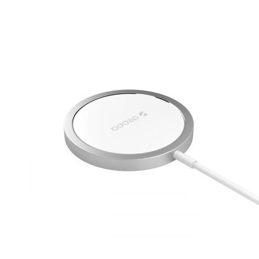 Беспроводное зарядное устройство MagSafe Charger Qi 15Вт, белый, серебристый