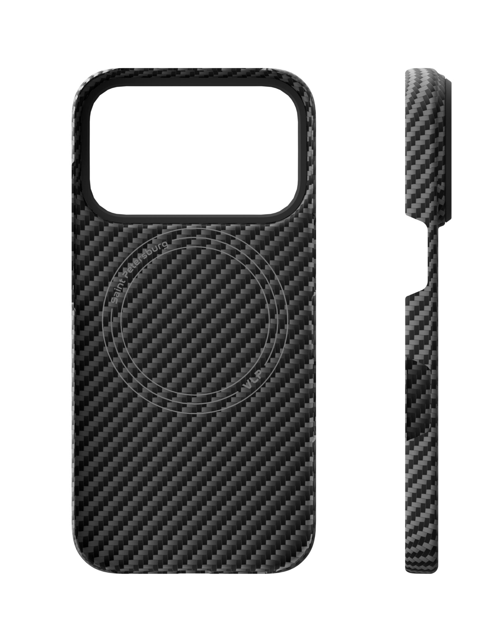 На фото изображено Чехол защитный VLP Kevlar Case с MagSafe для iPhone 17 Pro, черный