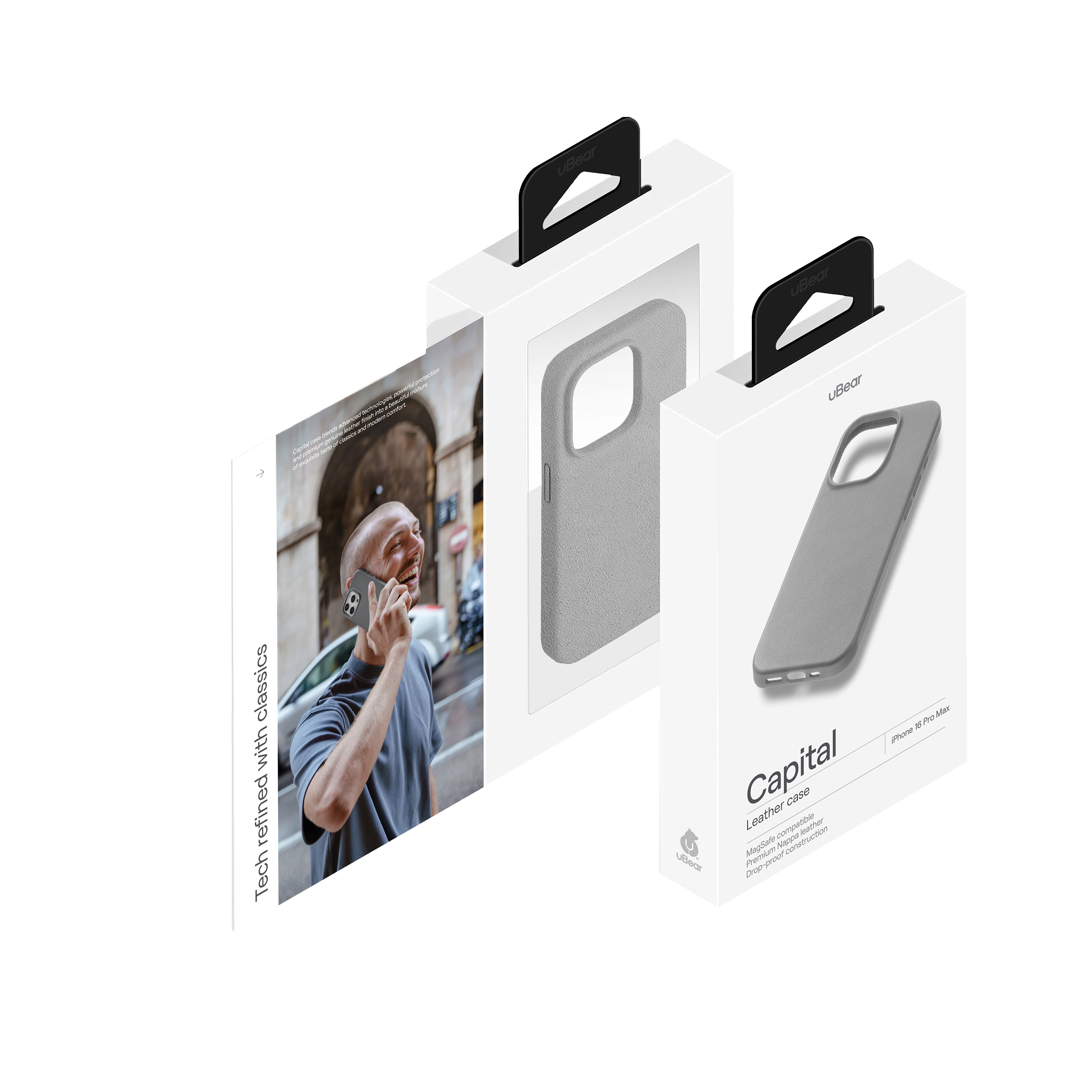 Чехол защитный uBear Capital Case для iPhone 16 Pro Max, серый