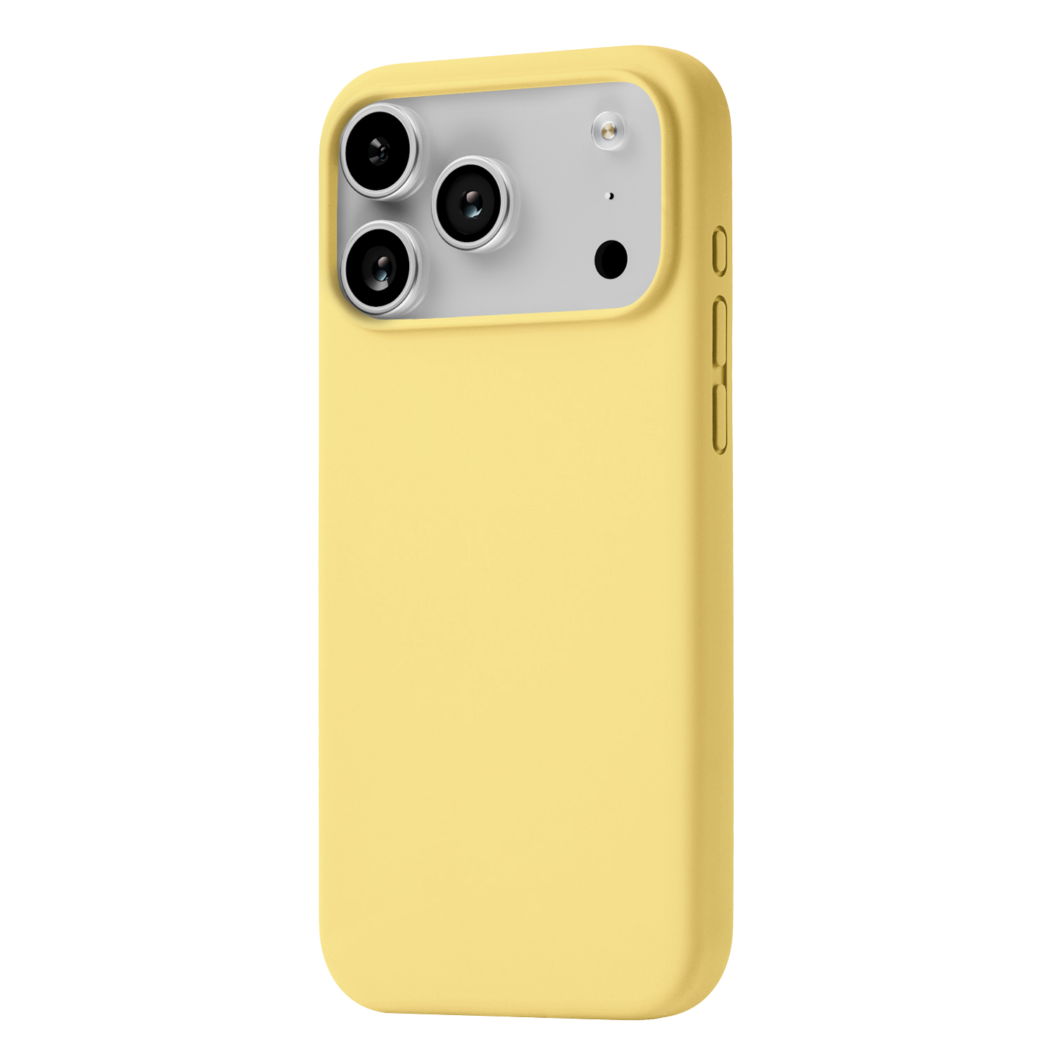 На фото изображено Чехол защитный uBear Touch Mag Case для iPhone 17 Pro Max, MagSafe, светло-жёлтый