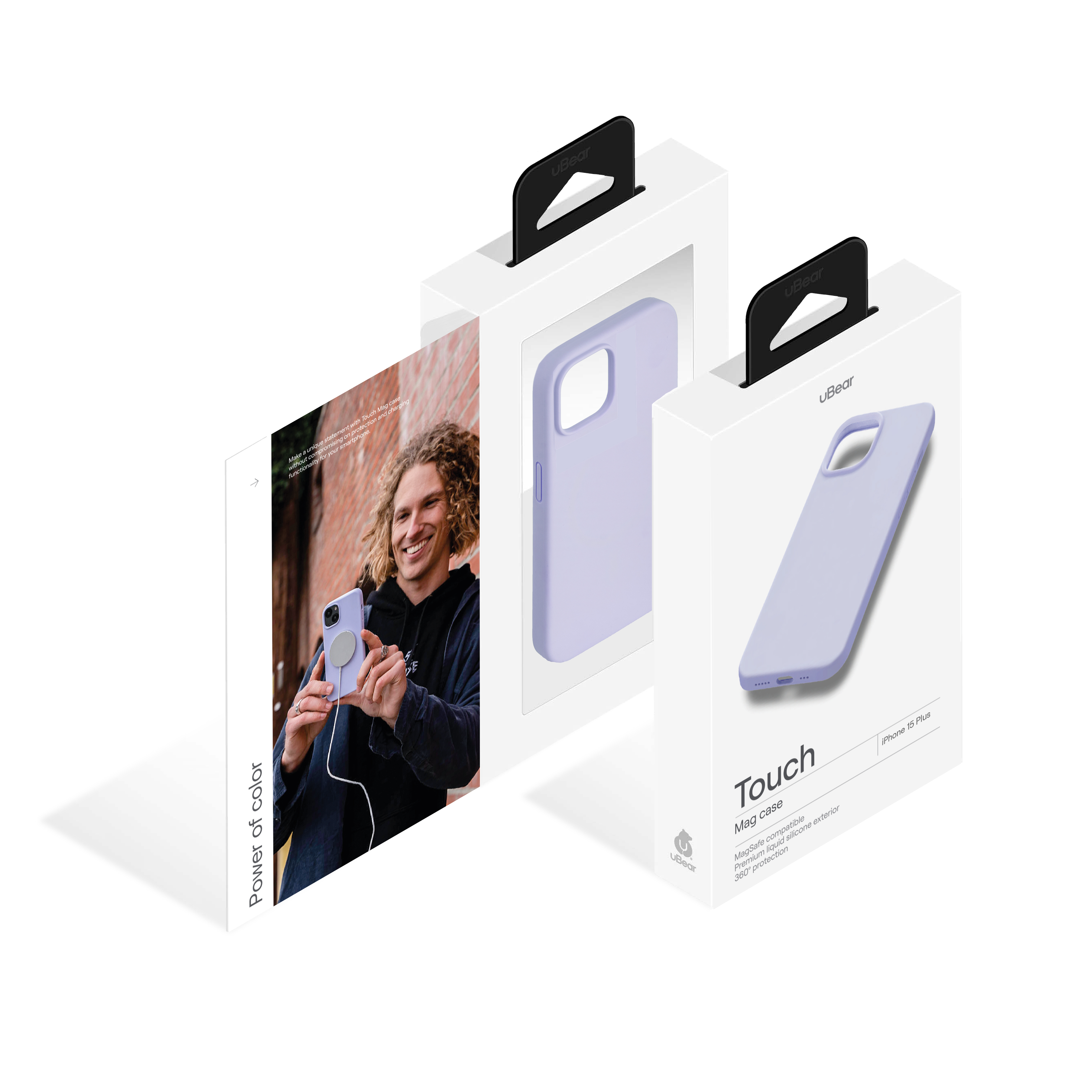 Чехол защитный uBear Touch Mag Case для iPhone 15 Plus, лавандовый