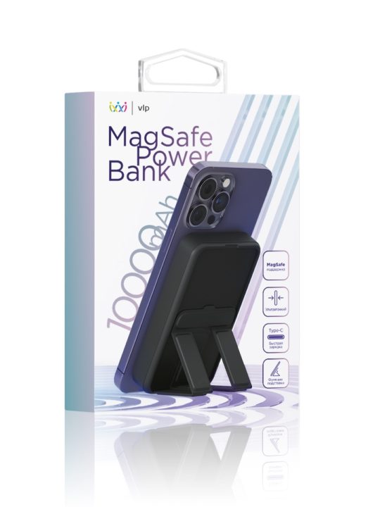Аккумулятор внешний VLP Magsafe PowerBank 10000 mAh, черный