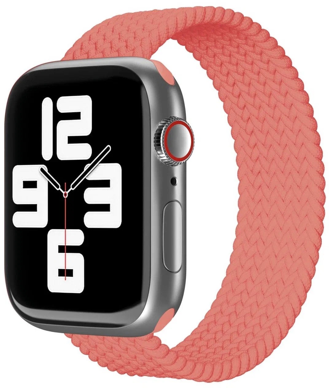Ремешок нейлоновый плетёный VLP для Apple Watch 42/44/45, L/XL, коралловый