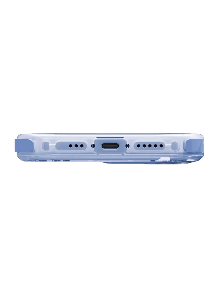 На фото изображено Чехол Uniq Combat MagSafe для iPhone 17, голубой