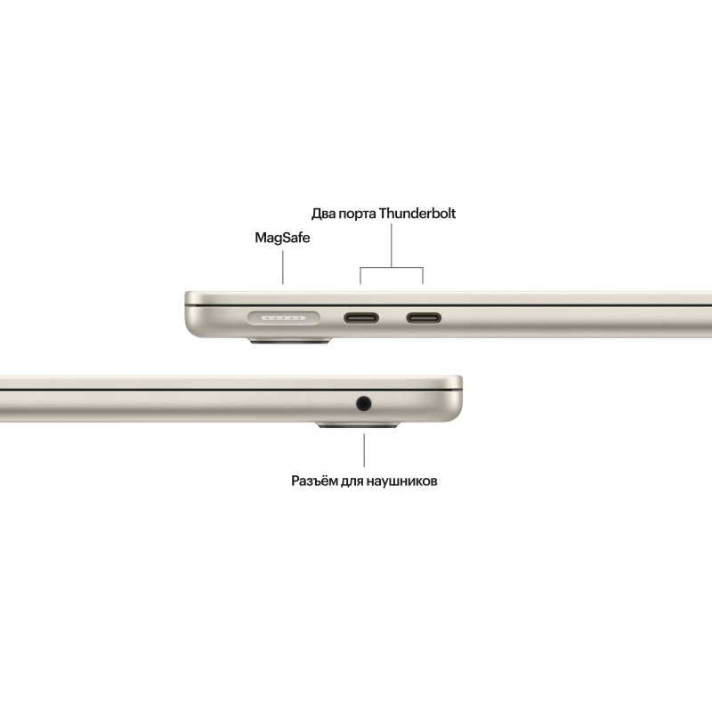 Apple MacBook Air 13" (M3, 8C / 8C, 2024) 16 ГБ, 256 ГБ SSD, Сияющая звезда