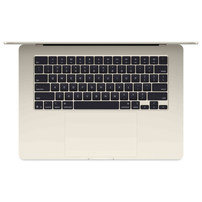 На фото изображено Apple MacBook Air 15" (M5, 10C / 10C, 2026) 16 ГБ, 1 ТБ SSD, Сияющая звезда