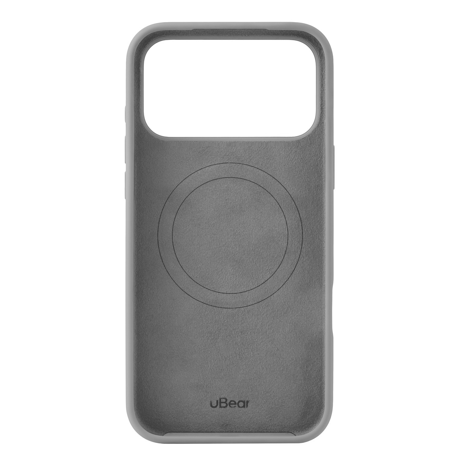 На фото изображено Чехол защитный uBear Touch Mag Case для iPhone 17 Pro Max, MagSafe, светло-серый