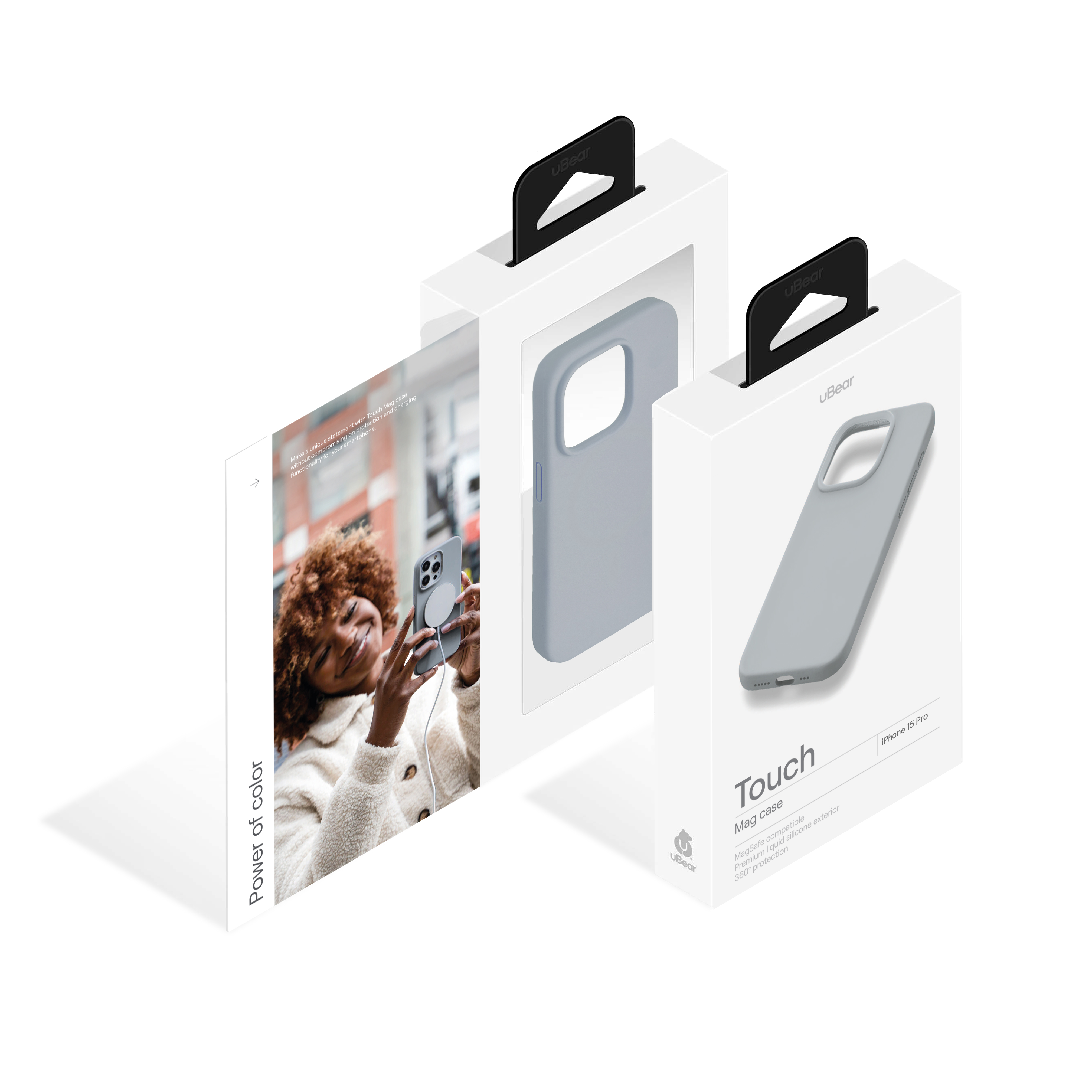 Чехол защитный uBear Touch Mag Case для iPhone 15 Pro, серый