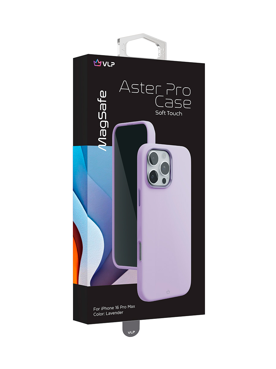 Чехол защитный VLP Aster Pro Case с MagSafe для iPhone 16 Pro Max, лавандовый