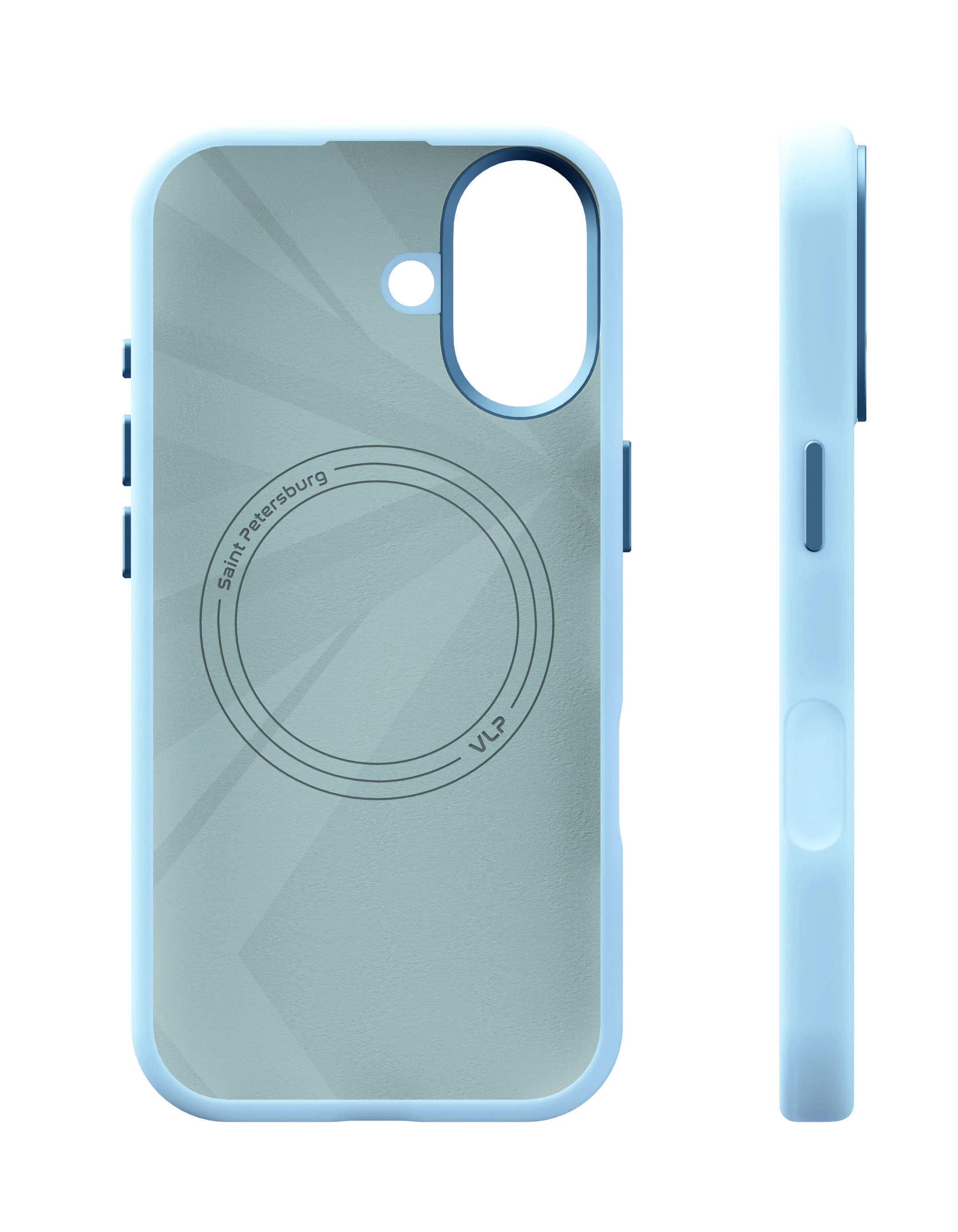 На фото изображено Чехол защитный VLP Aster Pro Case с MagSafe для iPhone 17, голубой