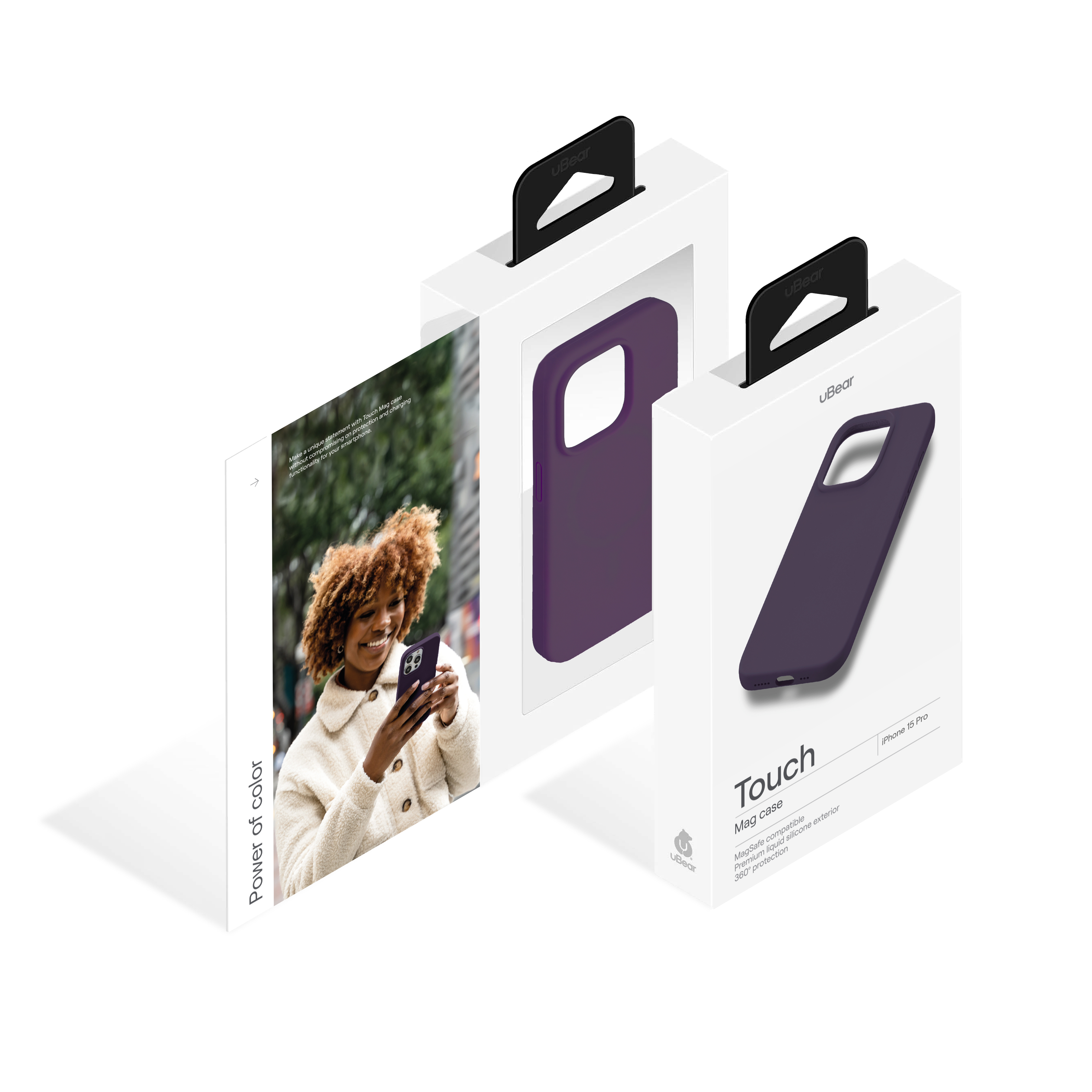 Чехол защитный uBear Touch Mag Case для iPhone 15 Pro, темно-фиолетовый