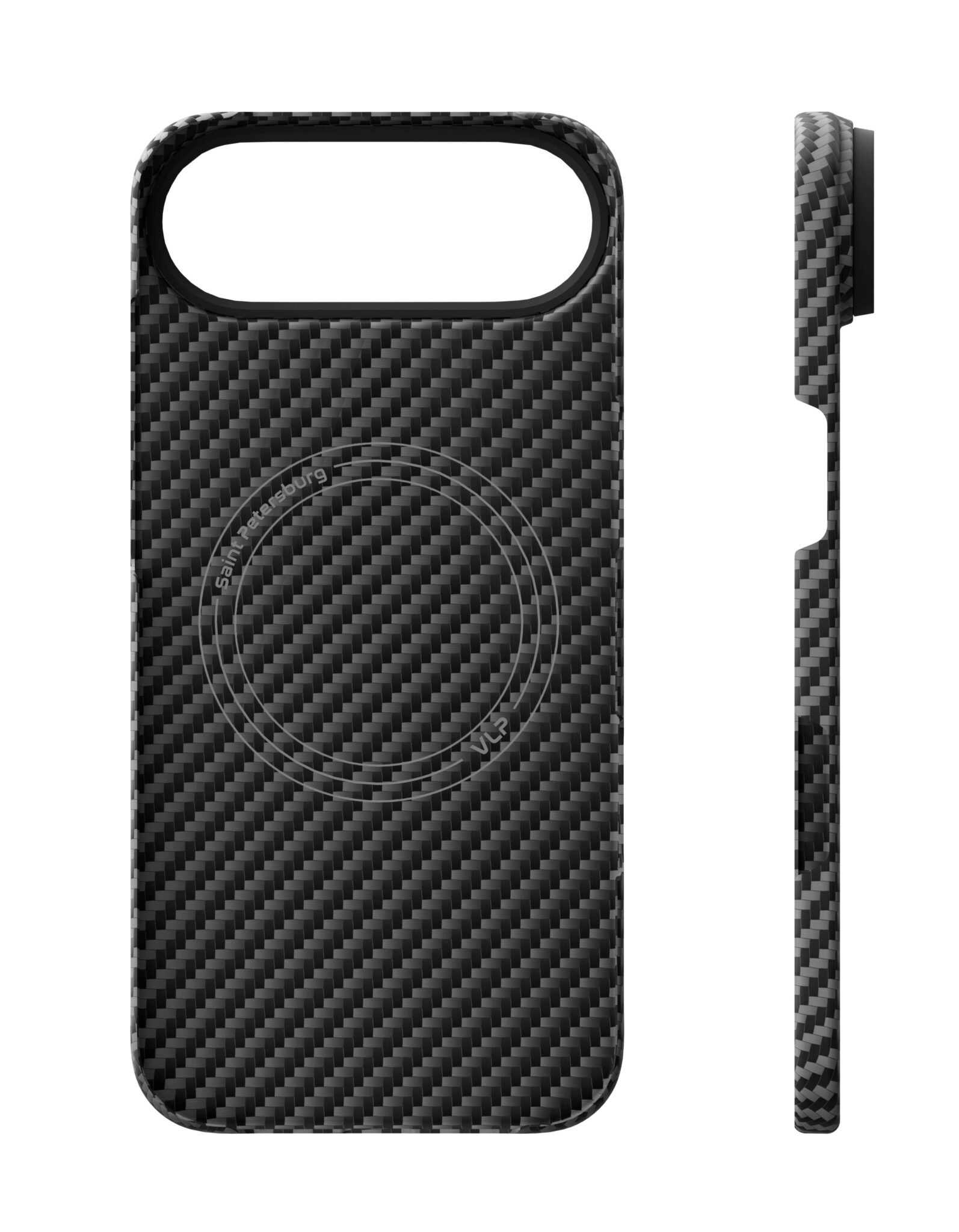 На фото изображено Чехол защитный VLP Kevlar Case с MagSafe для iPhone Air, черный