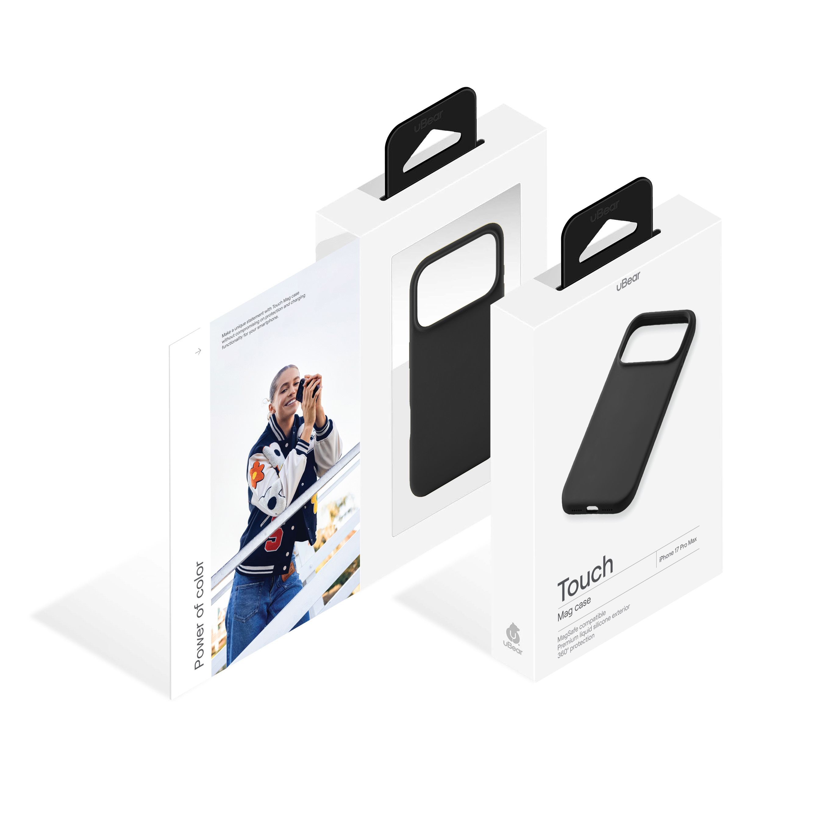 На фото изображено Чехол защитный uBear Touch Mag Case для iPhone 17 Pro Max, MagSafe, черный