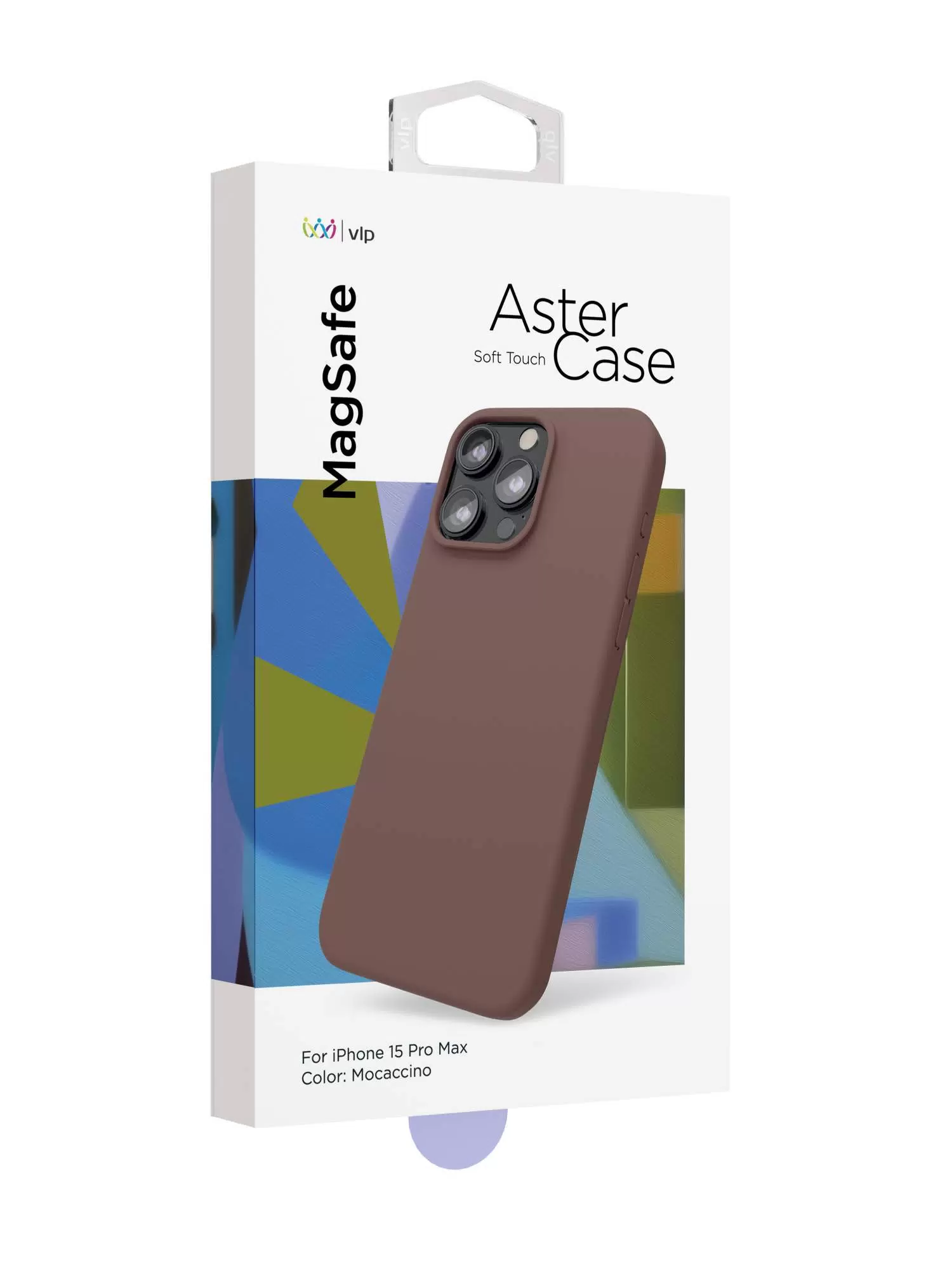 Чехол защитный VLP Aster Case с MagSafe для iPhone 15 Pro Max, моккачино