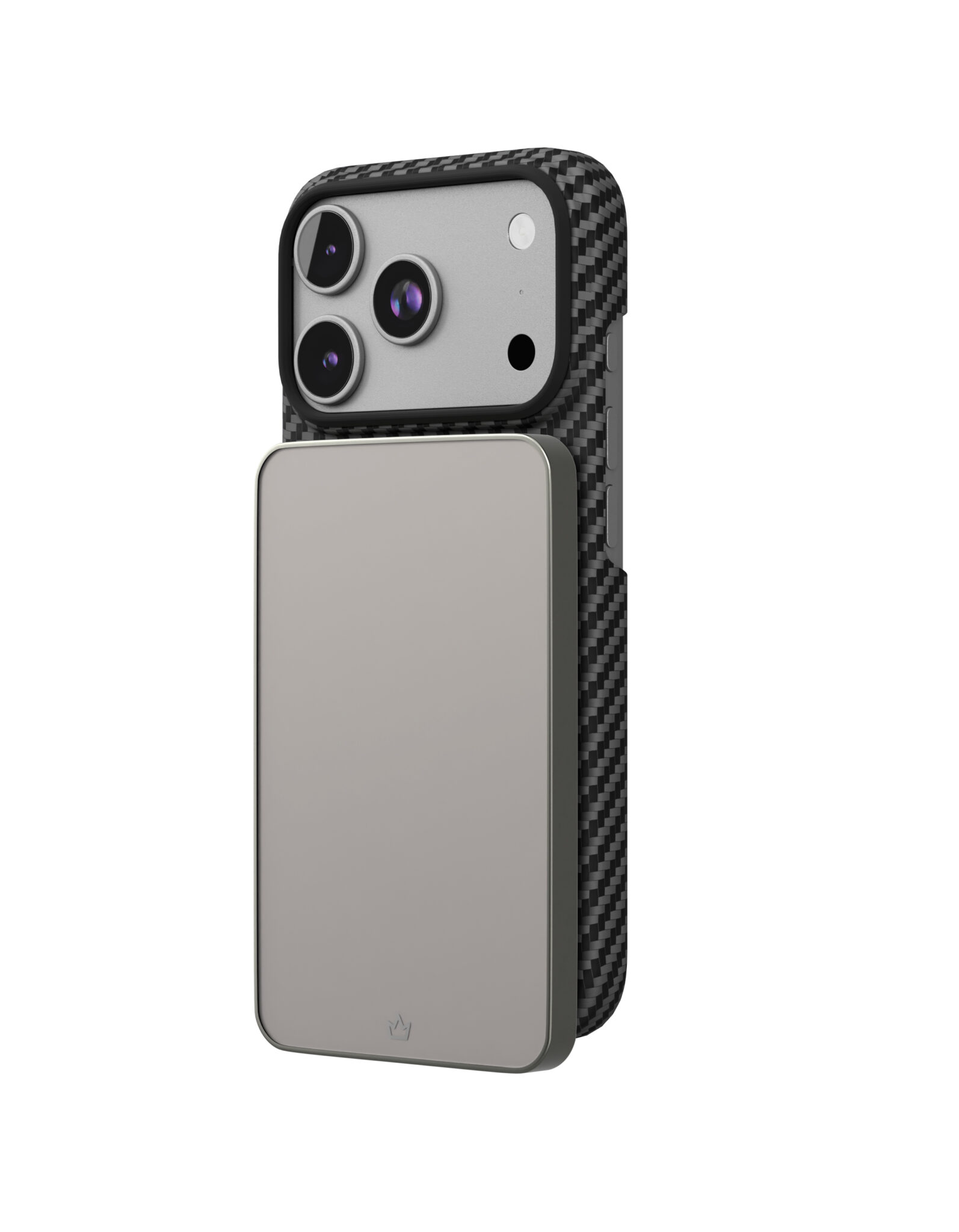 На фото изображено Чехол защитный VLP Kevlar Case с MagSafe для iPhone 17 Pro, черный