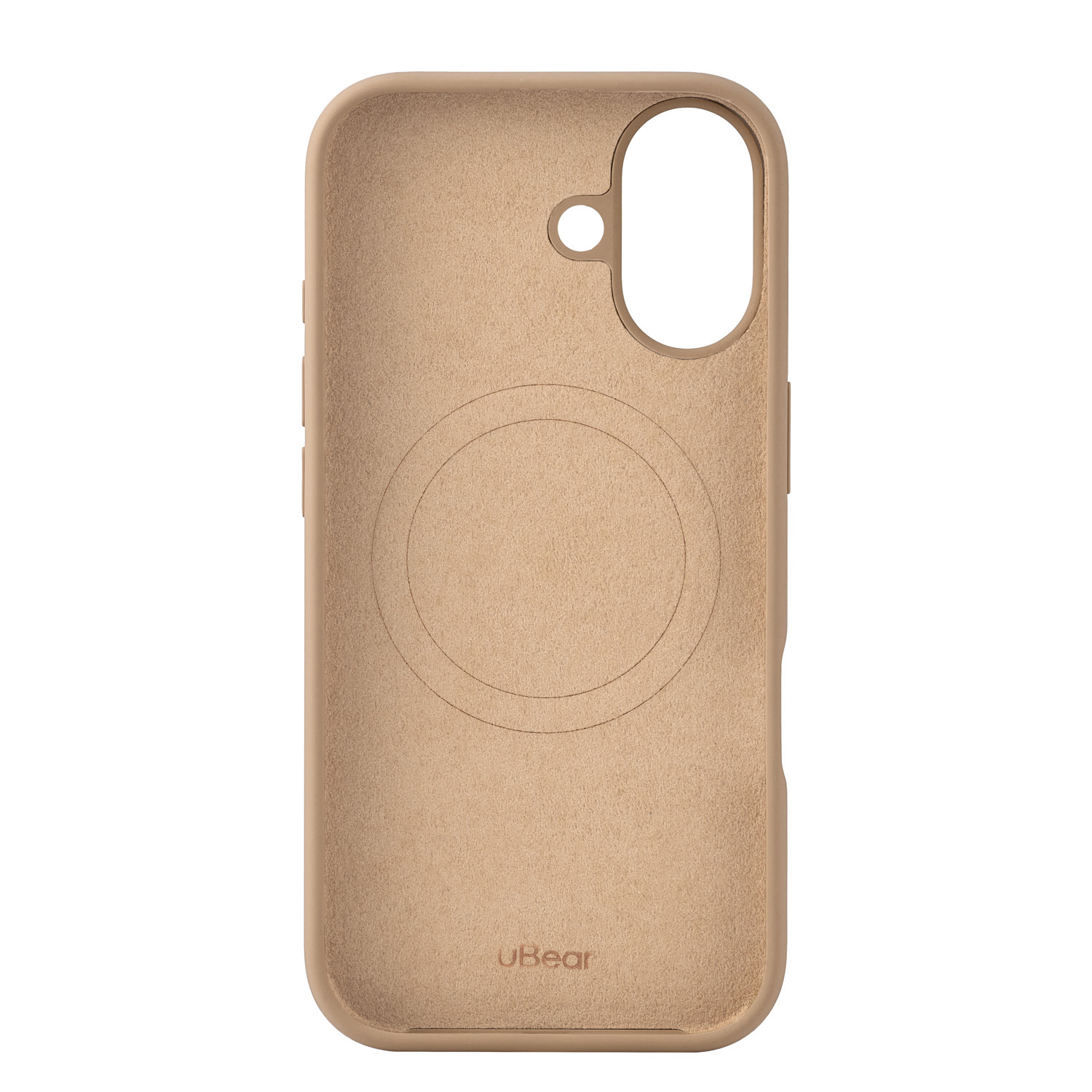 На фото изображено Чехол защитный uBear Touch Mag Case для iPhone 17 MagSafe, латте