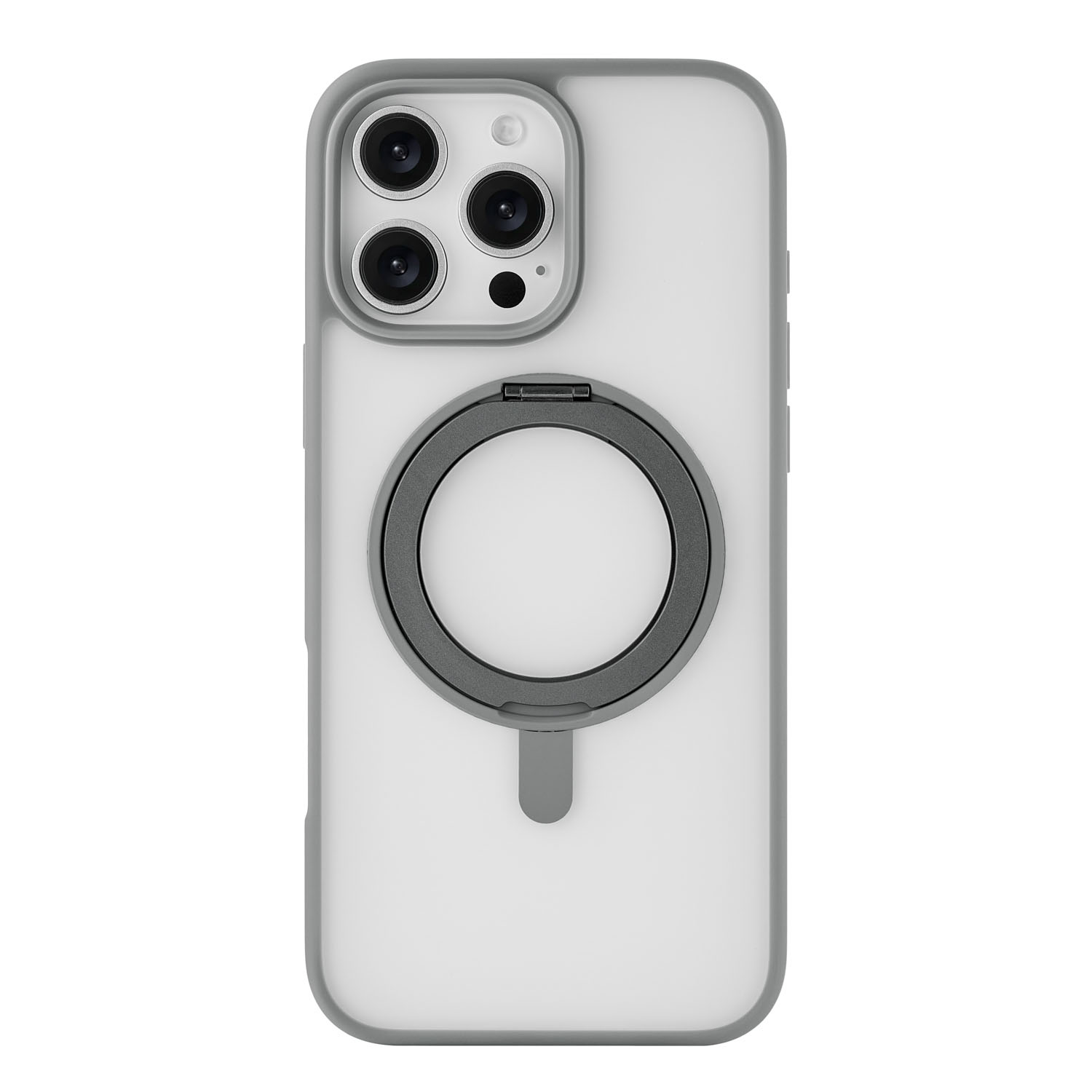 Чехол защитный uBear Clip 360 Mag Case для iPhone 16 Pro Max, с магнитной подставкой, серый