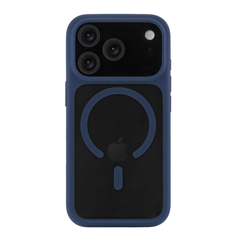 На фото изображено Чехол защитный uBear Shade Case для iPhone 17 Pro, MagSafe, синий
