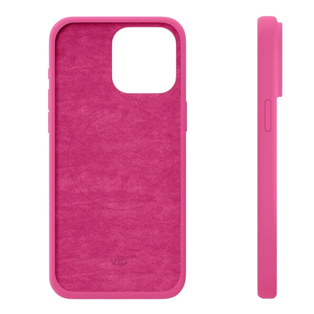 Чехол защитный VLP Aster Case с MagSafe для iPhone 15 Pro Max, неоновый розовый