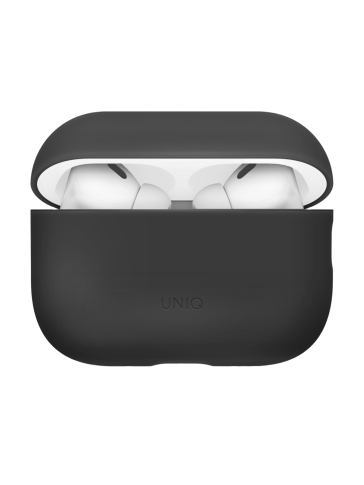 На фото изображено Чехол Uniq LINO для AirPods Pro 3, Charcoal Grey