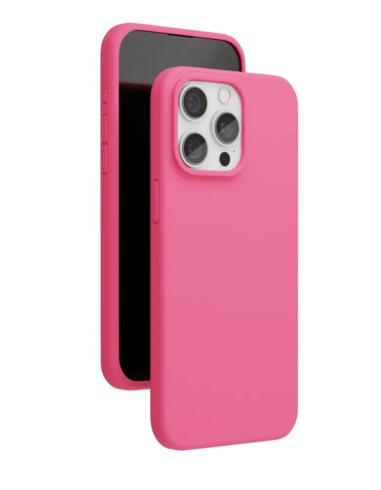 Чехол защитный VLP Aster Case с MagSafe для iPhone 15 Pro Max, неоновый розовый