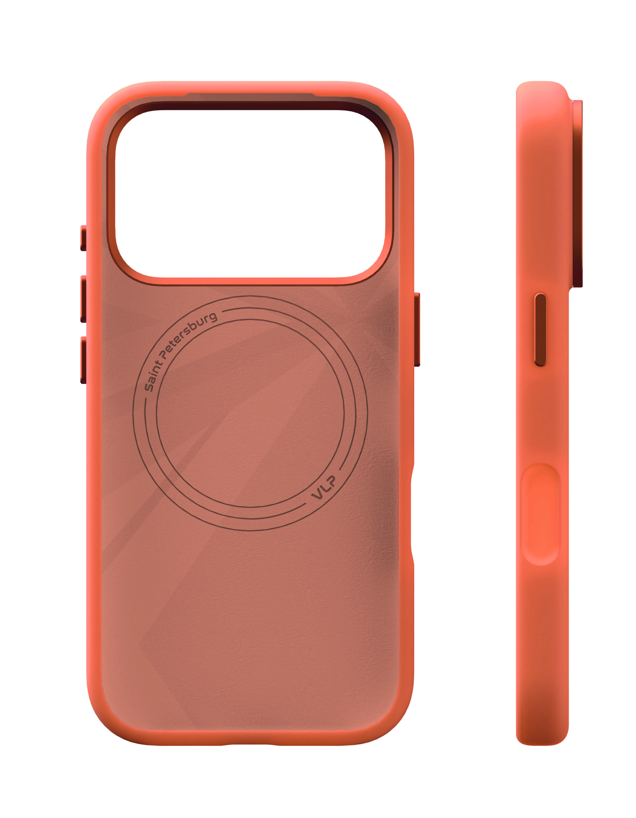 На фото изображено Чехол защитный VLP Aster Pro Case с MagSafe для iPhone 17 Pro, оранжевый