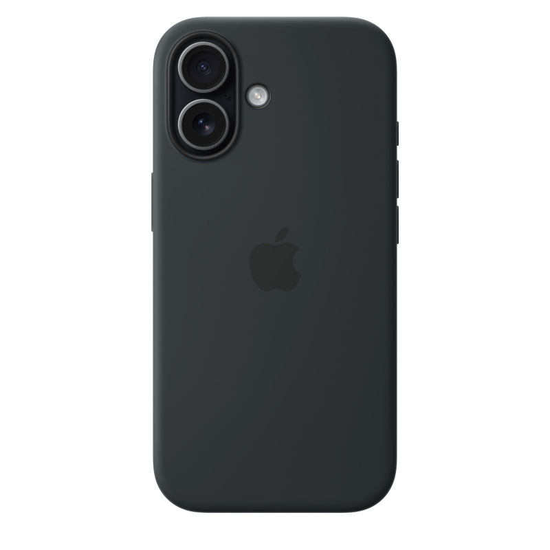 На фото изображено Чехол защитный Apple Silicone Case with MagSafe для iPhone 17, чёрный