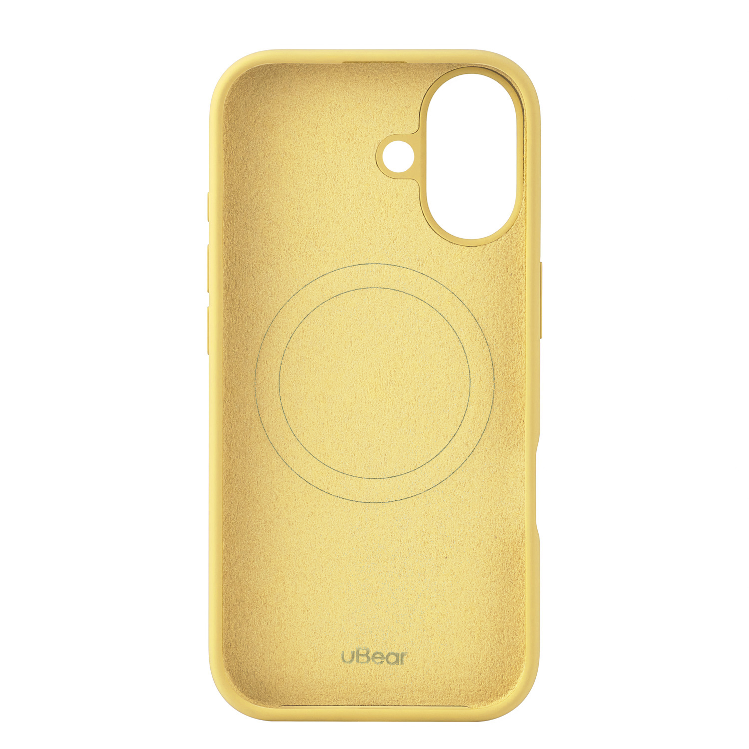 На фото изображено Чехол защитный uBear Touch Mag Case для iPhone 17 MagSafe, светло-жёлтый