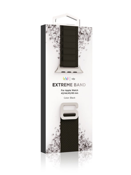 Ремешок нейлоновый VLP Extreme Band для Apple Watch 42/44/45/49mm, черный Ремешок нейлоновый VLP Extreme Band для Apple Watch 42/44/45/49mm, черный